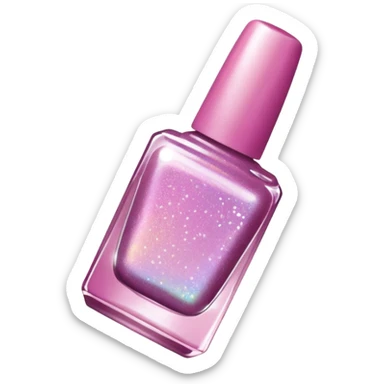 Pink glitter nail polish sticker