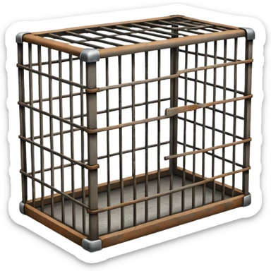 A long rectangular cage  sticker