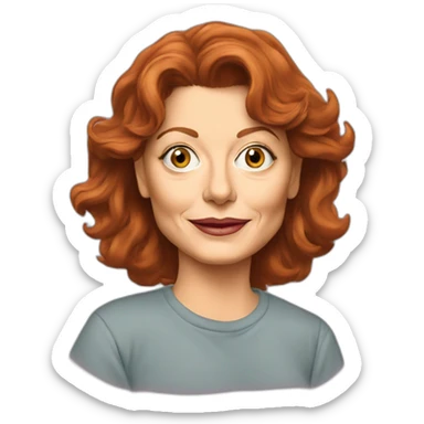 younger susan sarandon cartoon wearing tee  sticker