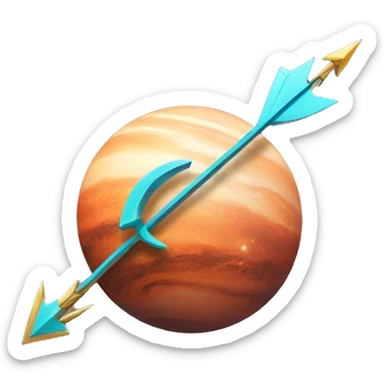 planet pierced by an arrow sticker