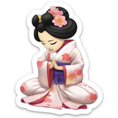 japanese geisha bowing sticker