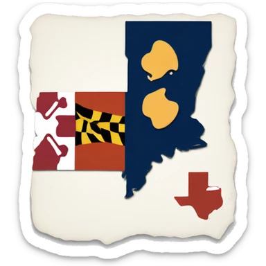the state of maryland and us state texas sticker