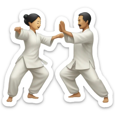 Couple doing tai chi sticker