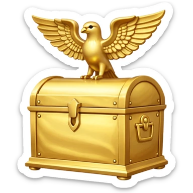 Ark of the Covenant, golden chest with cherubim, glowing sticker