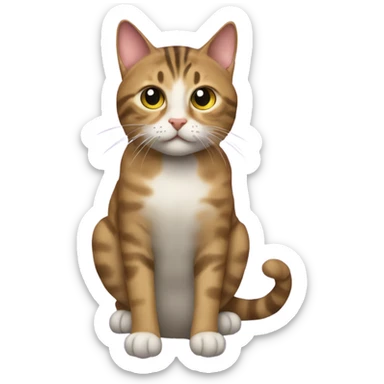 Tabby Cat in shower sticker