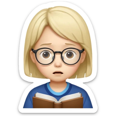 a Korean five-year-old who’s exhausted from studying sticker