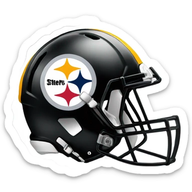 Steelers helmet with logo sticker
