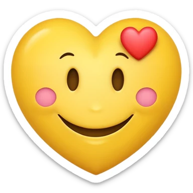 Smiley face with heart sticker