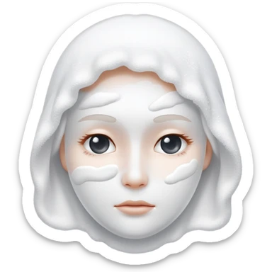 face in white powder sticker