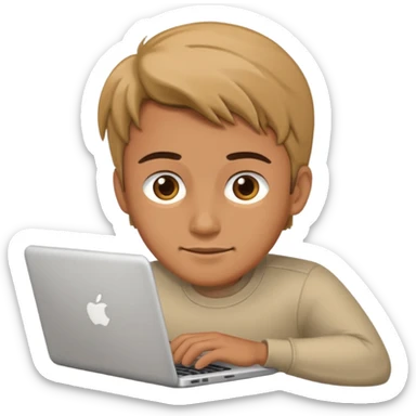 a man working on laptop sticker