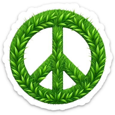 peace sign with grass sticker