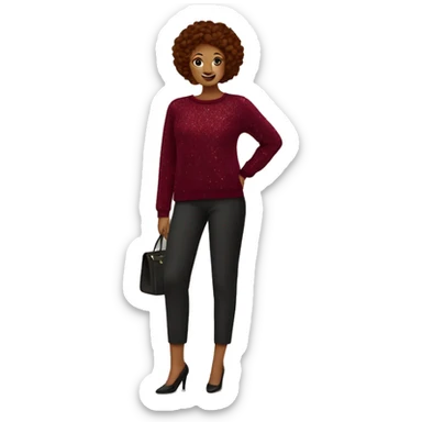 Lady burgundy Glittery sweater  sticker