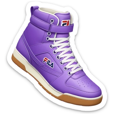  realistic detailed, 1990 purple high top fila, sneakers sticker
