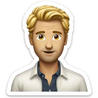 stylish solo male portrait sticker