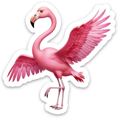 Flamingo flying sticker