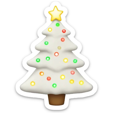 White Christmas tree with lights sticker