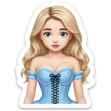 sabrina carpenter's 2025 grammy baby blue corset sticker