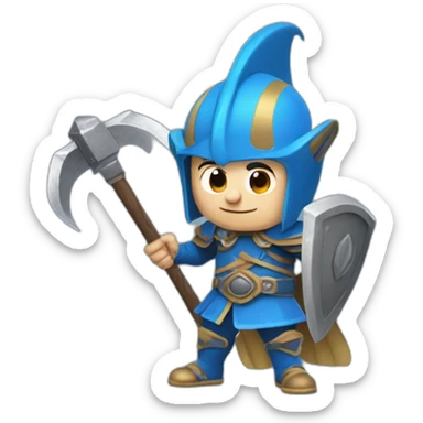 sportacus as a dwarf from dungeons and dragons with axes sticker