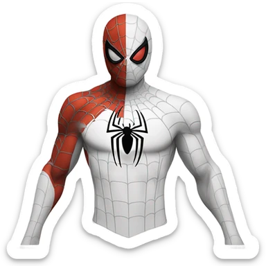 spider man white a small body sticker