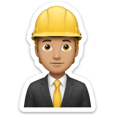 suit with yellow helmet man sticker