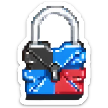 Padlock crafted from paper, origami lock sticker