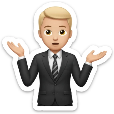 confused business men person shrug pose sticker