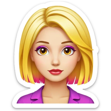 blonde album cover with colorful hair sticker