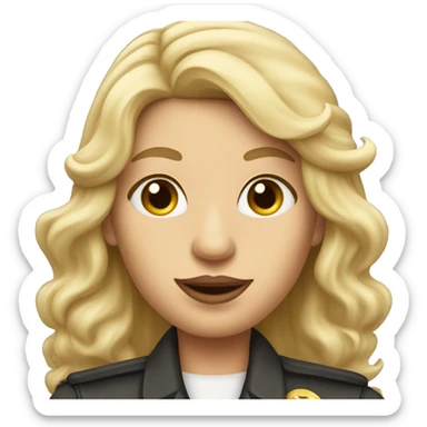 Blonde airplane pilot with long hair and big lips sticker