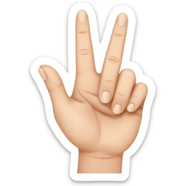 Una mano haciendo la w con los dedos cruzados sticker