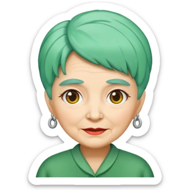 green haired grandma sticker