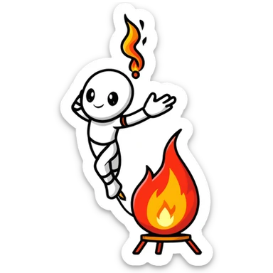 Fire performer sticker
