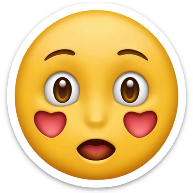 emoji visage avec la langue sortie et un cœur discret intégré dans le dessin sticker