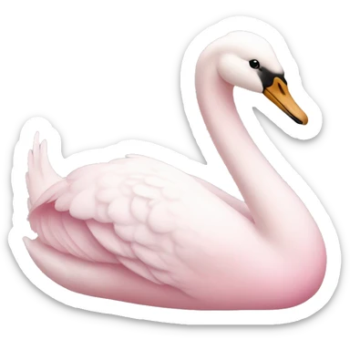 pastel pink swan sticker