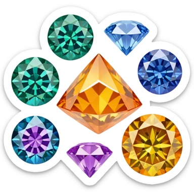 orange, green , yellow , blue and purple diamond emojis (all seperate) sticker