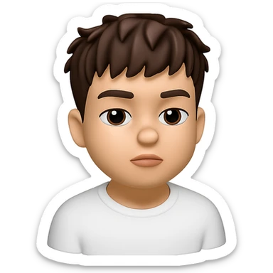 Convert this photo to a 3D emoji in Apple style, capturing the facial features and expression, with a smooth, rounded, and glossy look typical of Apple emojis. Remove the background. The style should resemble Apple 3D emojis with a smooth and glossy finish. sticker