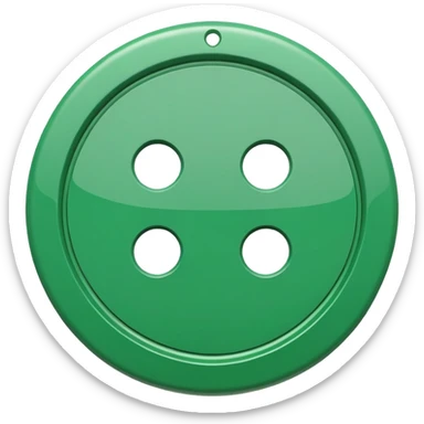 a big green button with holes in it  sticker