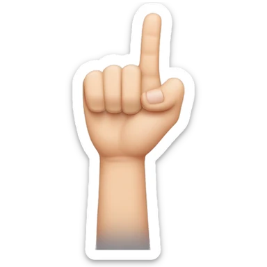 A hand but the thumb and the ring finger are down and the two other fingers are sticked sticker