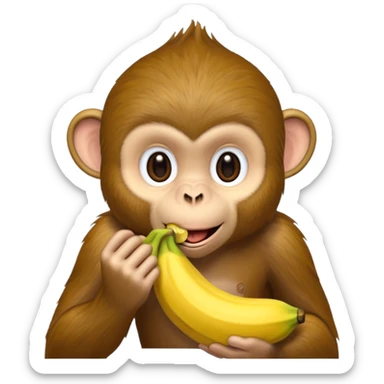 retarded looking monkey sucking a banana sticker