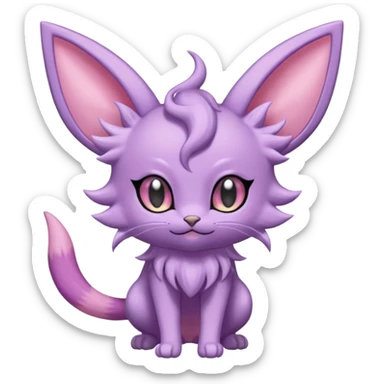  Fey Toony Espurr-Espeon-Skitty-Delcatty-Sprigatito-Purrloin-fusion-hybrid sticker