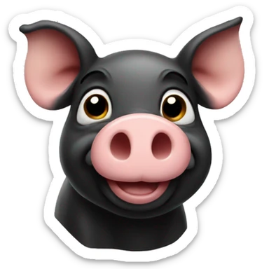 Black pig sticker