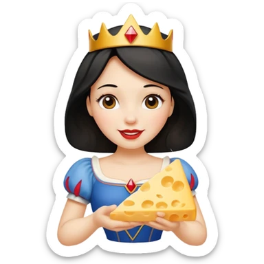 Happy Snow White with triangle cheese sticker
