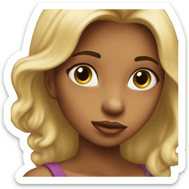 Una chica mandando un beso sticker