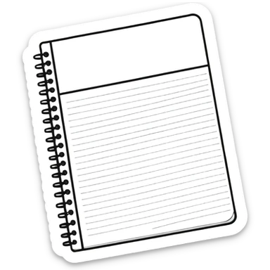 spiral notebook with MAKAR branding sticker