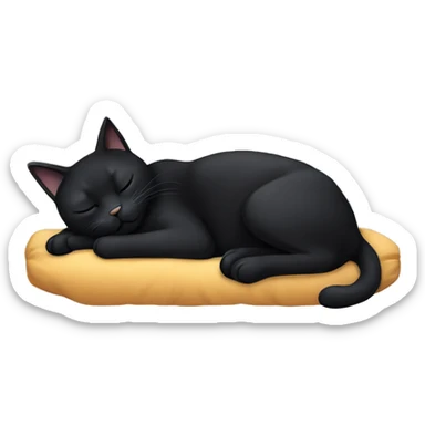 black cat sleeping sticker