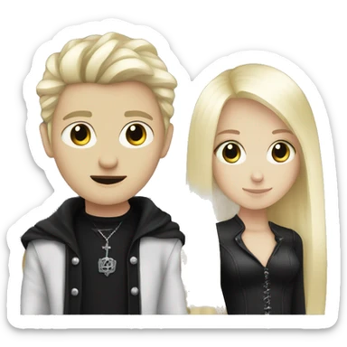 Goth boy and blonde girl  sticker