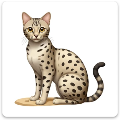 Egyptian Mau cat full body sitting with desert background sticker