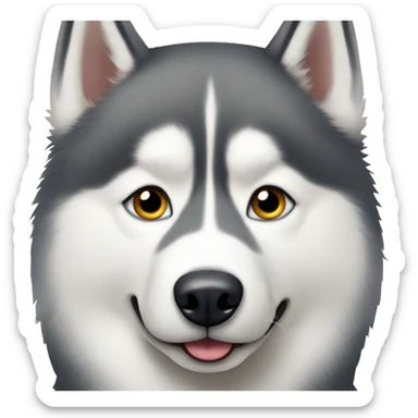 Siberian Husky turning its head to the side sticker