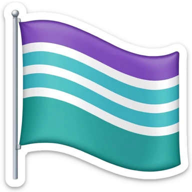 gay men five-stripe flag with green, teal, white, blue, and purple sticker