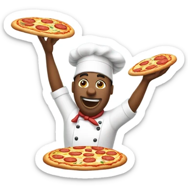Emoji of a guy making pizza whith his hands sticker