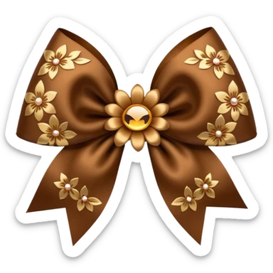 brown flower bow with glitter sticker